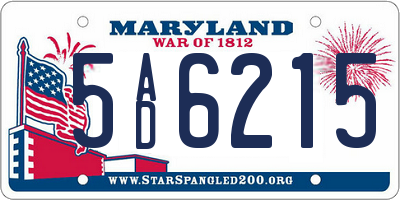 MD license plate 5AD6215