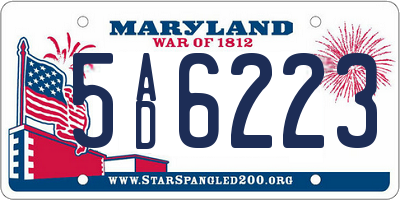 MD license plate 5AD6223