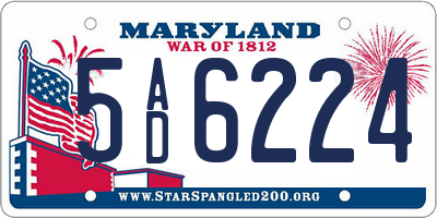 MD license plate 5AD6224