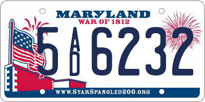 MD license plate 5AD6232