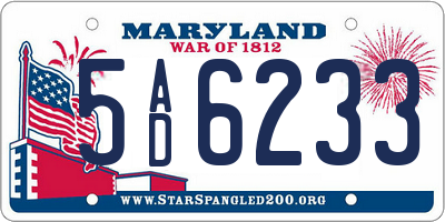 MD license plate 5AD6233