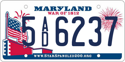 MD license plate 5AD6237