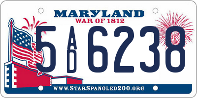 MD license plate 5AD6238