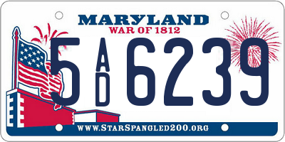 MD license plate 5AD6239