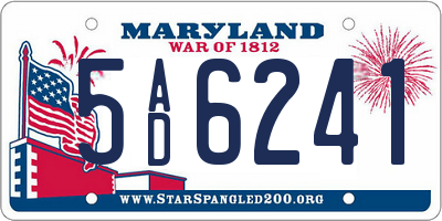 MD license plate 5AD6241