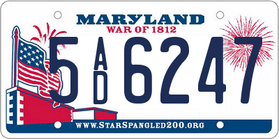 MD license plate 5AD6247