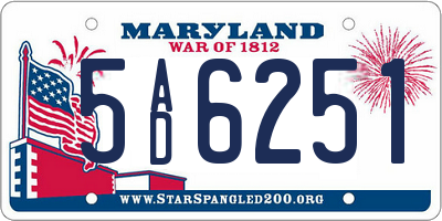 MD license plate 5AD6251