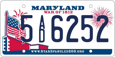 MD license plate 5AD6252