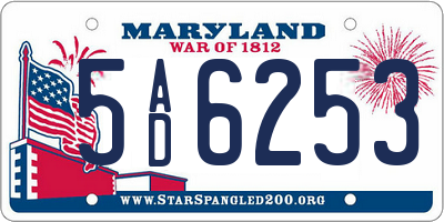 MD license plate 5AD6253