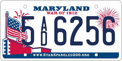 MD license plate 5AD6256