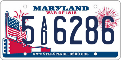 MD license plate 5AD6286
