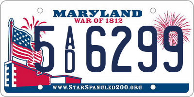 MD license plate 5AD6299