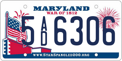 MD license plate 5AD6306