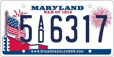 MD license plate 5AD6317