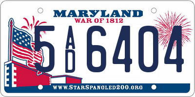 MD license plate 5AD6404