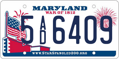 MD license plate 5AD6409