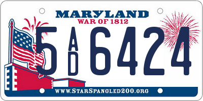 MD license plate 5AD6424