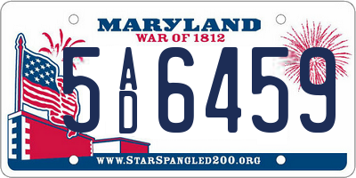 MD license plate 5AD6459