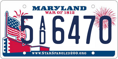 MD license plate 5AD6470