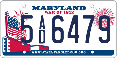 MD license plate 5AD6479