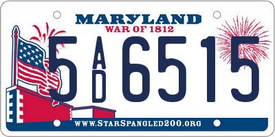 MD license plate 5AD6515