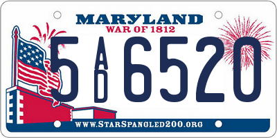 MD license plate 5AD6520