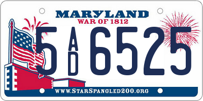 MD license plate 5AD6525