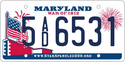 MD license plate 5AD6531