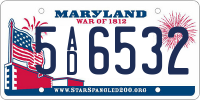 MD license plate 5AD6532