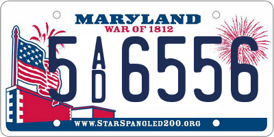 MD license plate 5AD6556