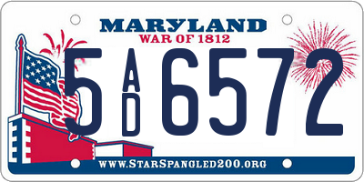 MD license plate 5AD6572