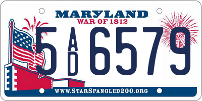MD license plate 5AD6579