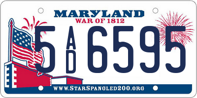 MD license plate 5AD6595