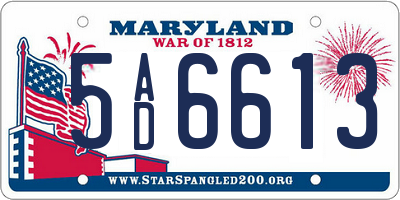 MD license plate 5AD6613