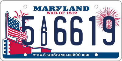 MD license plate 5AD6619