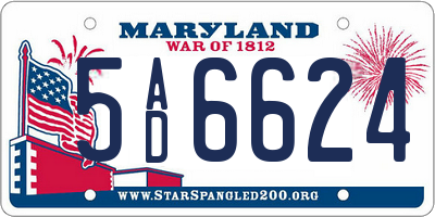 MD license plate 5AD6624
