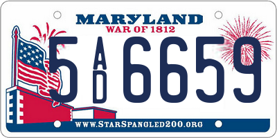 MD license plate 5AD6659