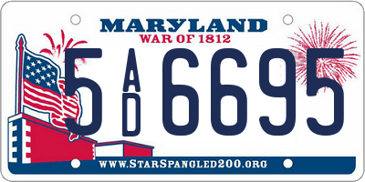 MD license plate 5AD6695