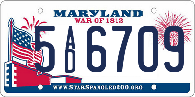 MD license plate 5AD6709