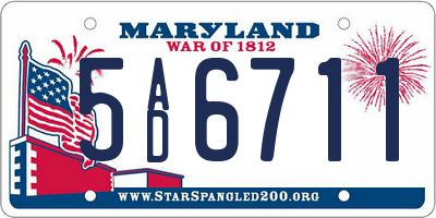 MD license plate 5AD6711