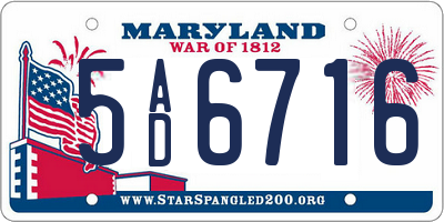 MD license plate 5AD6716