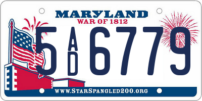 MD license plate 5AD6779