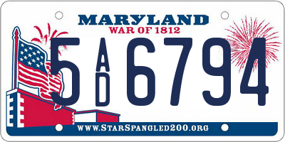 MD license plate 5AD6794