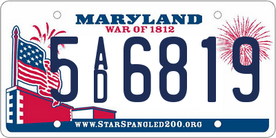 MD license plate 5AD6819