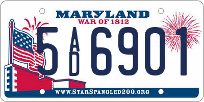 MD license plate 5AD6901
