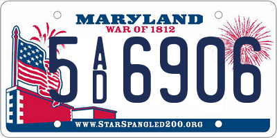 MD license plate 5AD6906