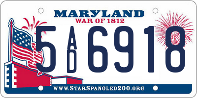 MD license plate 5AD6918
