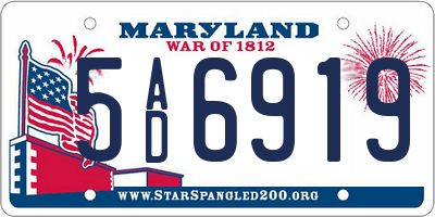 MD license plate 5AD6919