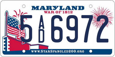MD license plate 5AD6972