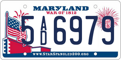 MD license plate 5AD6979